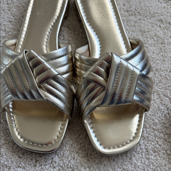 Talbots Metallic Gold Slide Sandals - Picture 4 of 7